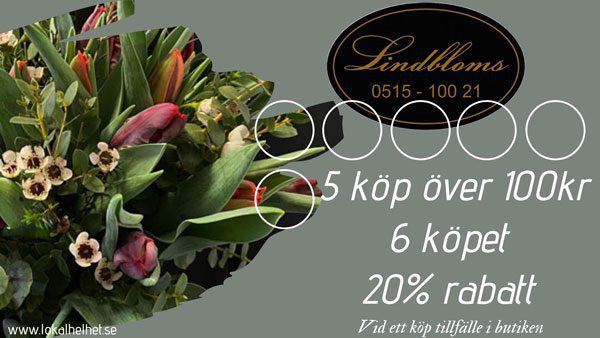 20% Rabatt hos Lindbloms Blomsterhandel