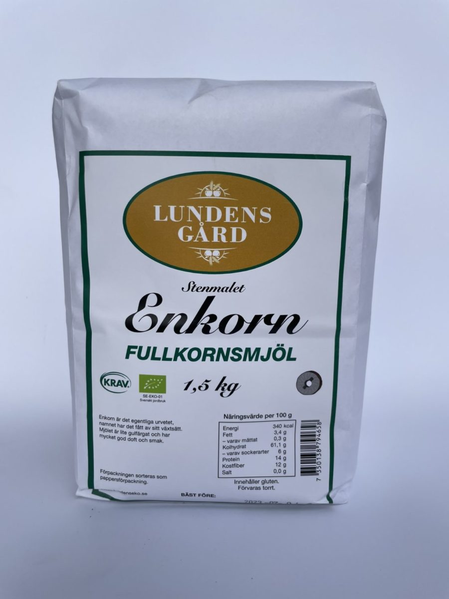 Lundens Gård - Enkorn Fullkornsmjöl 1,5kg
